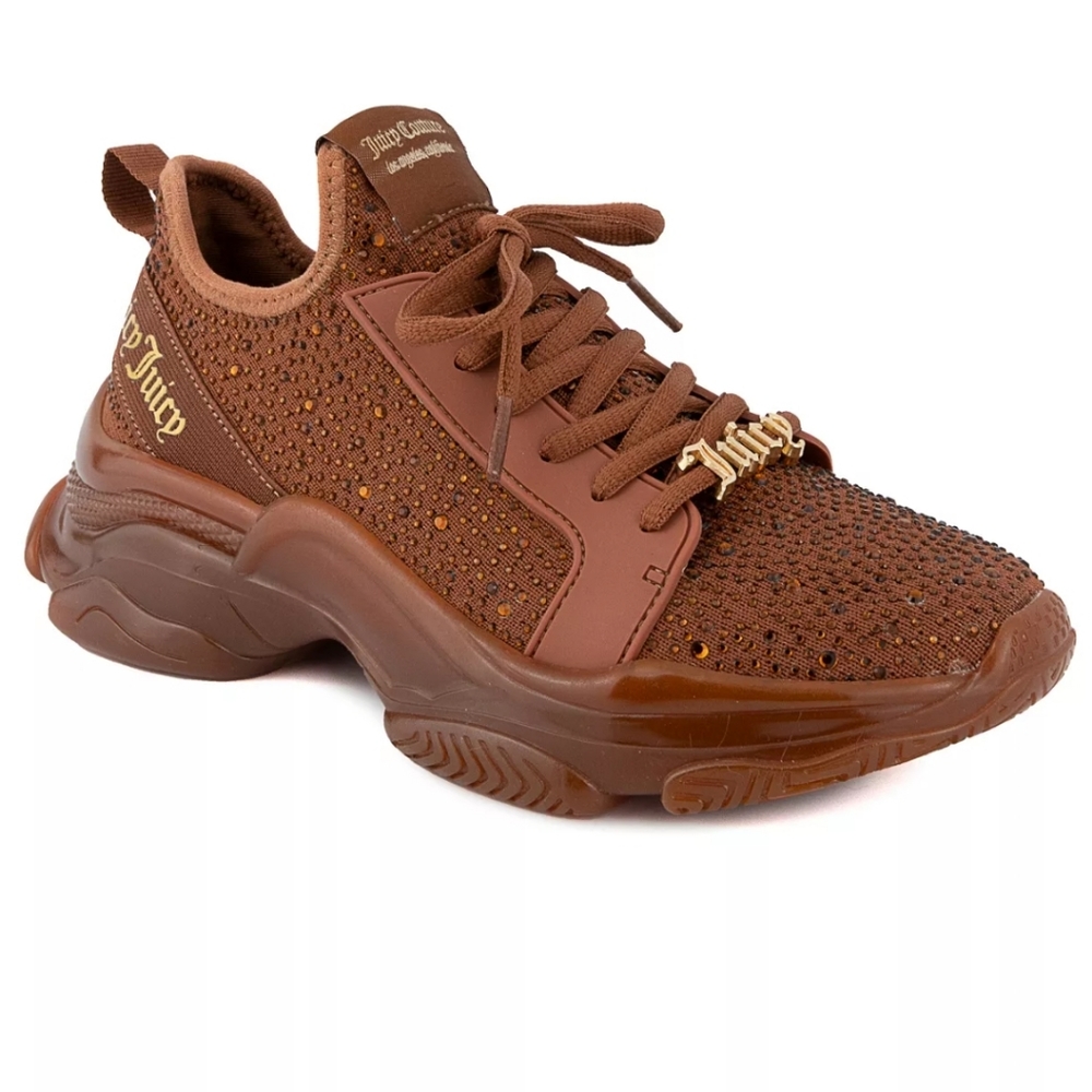 Juicy Couture Brown Rhinestone Tennis Sneakers